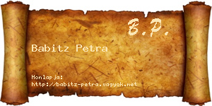 Babitz Petra névjegykártya